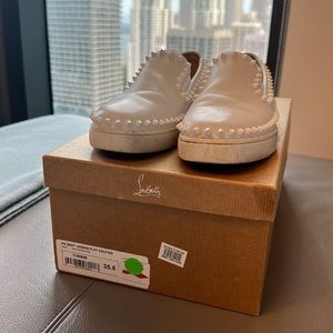 White Christian Louboutin Boat Shoes